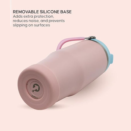 Sport Tumbler 32oz Stainless Steel Water Bottle, Vacuum Insulated with 2-in-1 Lid (Straw & Spout), Leak-Proof Reusable Travel Mug for Hot and Cold Drinks