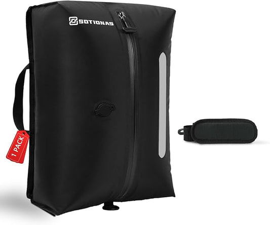 1Pack Vacuum Seal Bags For Clothing Travel | Waterproof Reusable Compression Bags with Shoulder Strap for Luggage and Suitcase, Space Saver Vacuum Seal Packing Cubes for Clothes (No Pump)