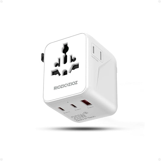 Universal Travel Plug Adapter,5-Port PD&QC Fast Charging Power Adapter(2AC&USB-A&2USB-C),Worldwide Outlet Wall Charger for USA/EU/UK/AUS Over 200 Countries-Type C/A/G/I