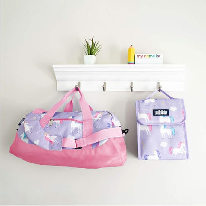 Wildkin Kids Overnighter Duffel Bag – Carry-On Size, Ideal for School & Sleepovers – Unicorn