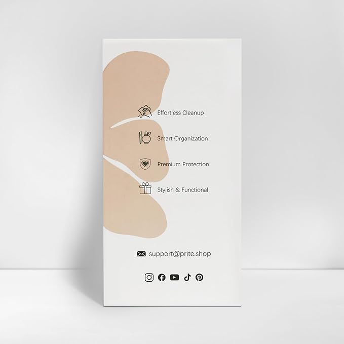 Prite Makeup Bag for Women Travel Waterproof Vegan Leather Cosmetic Bag Open Flat Toiletry Bag With Clear Divider and Handle (Beige)