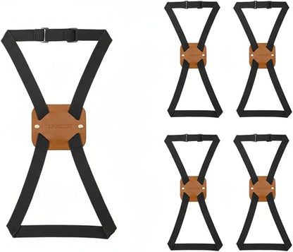 Adjustable Luggage Straps for Suitcases Add a Bag High Elastic Travel Bag Bungees Connecting Carry On Bag TSA Approved (4 Pack Brown)