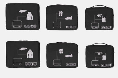 Packing Cubes Set Travel Luggage Organizers Suitcase Lightweight Accessories Black