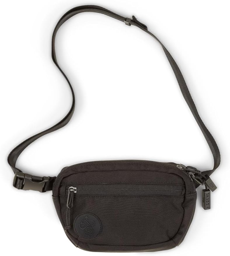 Baboon to the Moon Fanny Pack - Trendy, Compact, Water-Repellent Waist Bag in Multiple Colors and Sizes for Men and Women (Black, Mini (1.5L))