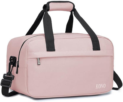 Kono Travel Duffel Bag 14L Under Seat Carry-on Bag Sports Tote Gym Bag Weekender Overnight Bags 13.78"x7.87"x7.87" Pink