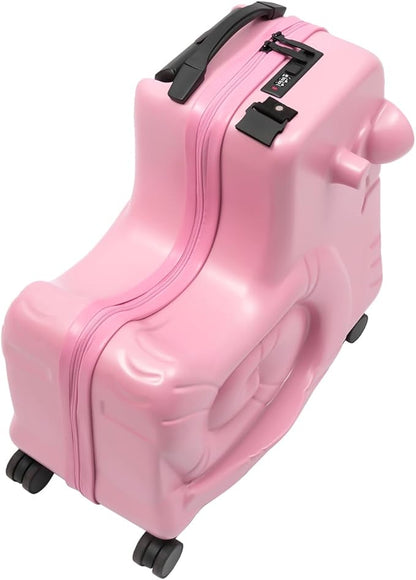 CNCEST 20" Kid's Ride-on Travel Suitcase, Rolling Luggage with Wheels & Password Lock, Children's Ride On Trolley Luggage for Children's Day Gift, Festival Gift