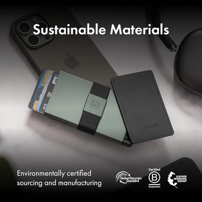 Ekster - Aluminum Cardholder Pro Wallet - All-Metal Aluminum Wallet for Men - Fits 7 Cards, RFID Blocking Layer, Ultra-Thin, Minimalist, Push Button, Card Access, Expandable, Trackable (Forest Green)
