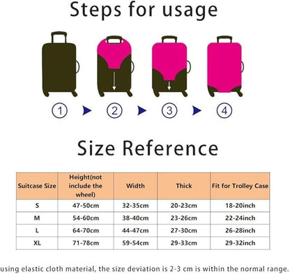 Personalised Name Luggage Cover Custom Thick Elastic Luggage Protector Scratch-Resistant with Initials Fits 18-32 Inch Suitcase Gift for Traveler