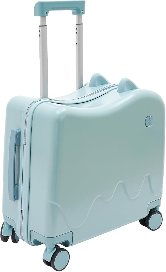 18" Kids Luggage Suitcase for Girls & Boys, Kids Carry On Luggage with Wheels Children’s Suitcase w/Lock (Sky Blue)