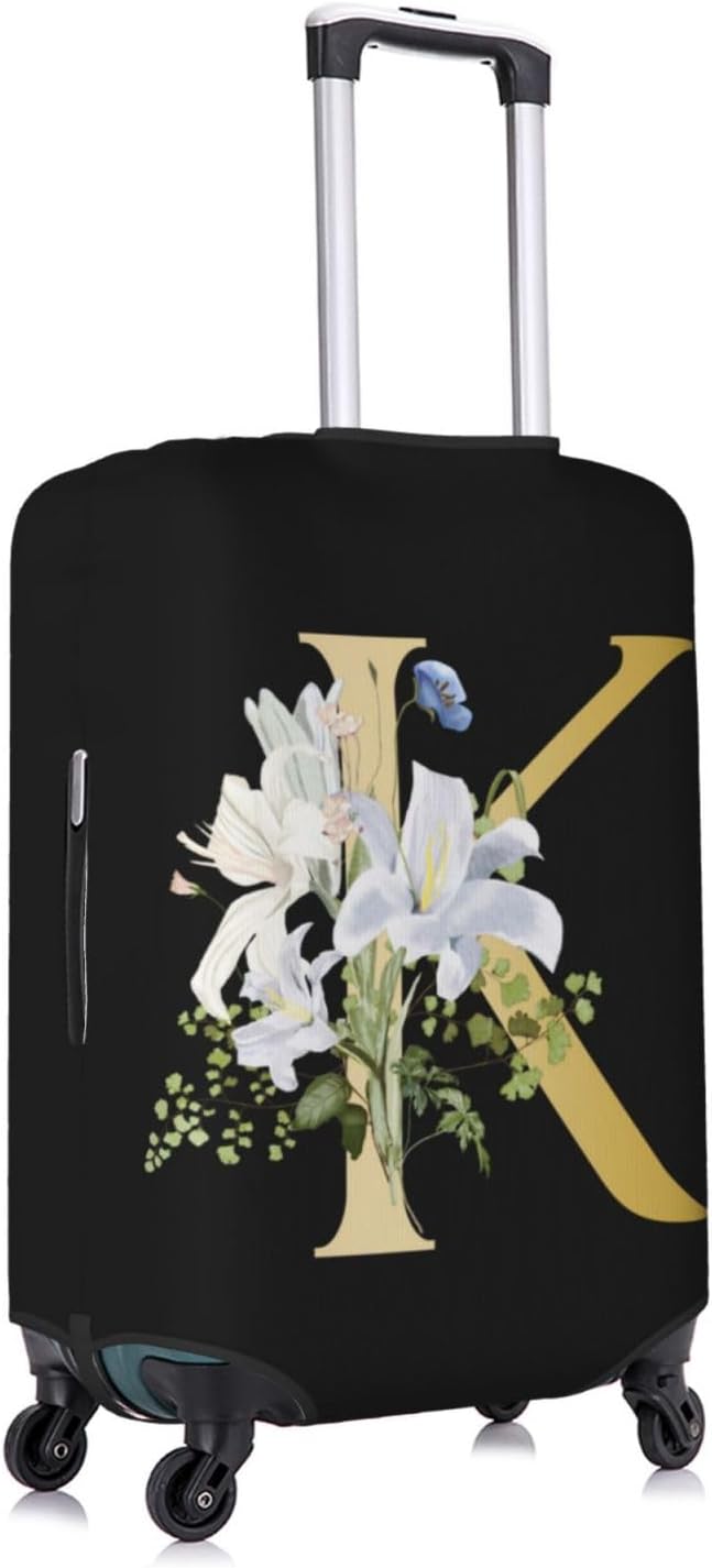 Decorative K Suitcase Protectors Elastic Washable Luggage Covers With Concealed Zippers For 18-32 Inch Luggage (Size L: Fits 25-28 Inch)