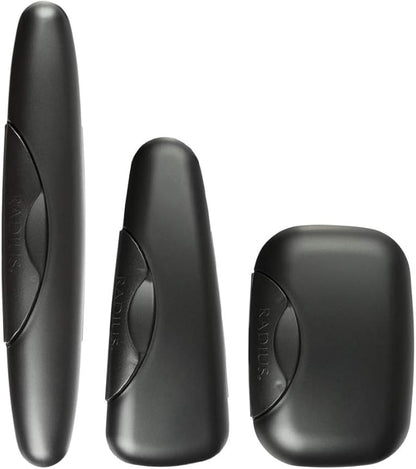 RADIUS Toothbrush Portable Travel Case Kit Standard Toothbrush Soap Razor Case Storage Box for Travel BPA Free 3 Count - Caviar Pearl