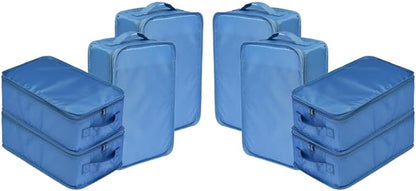 Travel Shoe Bags, Foldable Waterproof Shoe Pouches Organizer-Double Layer (8 Seablue Shoe Bags)