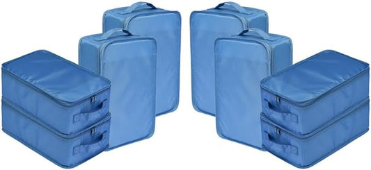 Travel Shoe Bags, Foldable Waterproof Shoe Pouches Organizer-Double Layer (8 Seablue Shoe Bags)