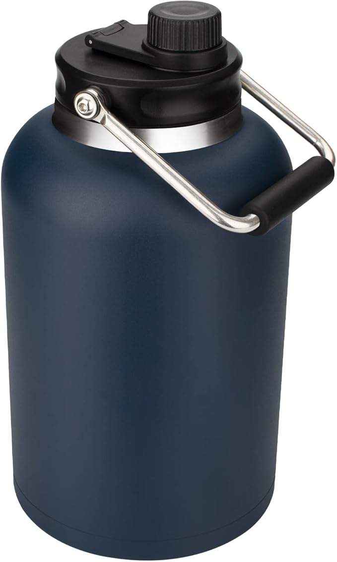 Zenbo One Gallon Jug with Straw, 128 oz Double Wall Vacuum Insulated Sports Water Bottle, Keeps Cold up to 48 Hours, Leak-Proof & Sweat-Proof Stainless Steel Water Jug for Gym, Outdoor & Camping