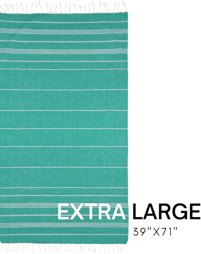 BAY LAUREL Turkish Beach Towel with Travel Bag 39 x 71 Quick Dry Sand Free Lightweight Large Oversized Towels Light