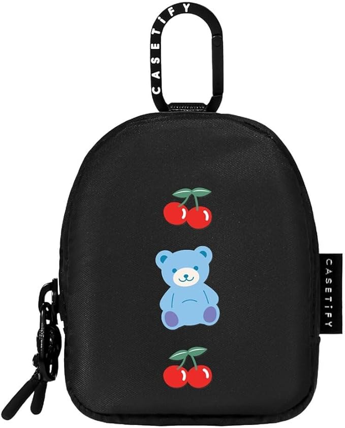 CASETiFY Earbuds Pouch - Cherrie Bear - Black