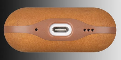 LOPIE Case for AirPods Pro 2nd Generation - Handmade AirPods Pro 2 Case Cover - Made of Crazy Horse Leather - Protective Hard Shell Cover Compatible with Wireless Charging - Vintage Style - Brown