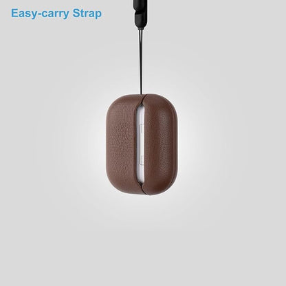 Lopie Handmade AirPods Pro 2 Leather Case Cover, Protective Case Fully-Wrapped with Lambskin Leather - Retail Packaging - Purple