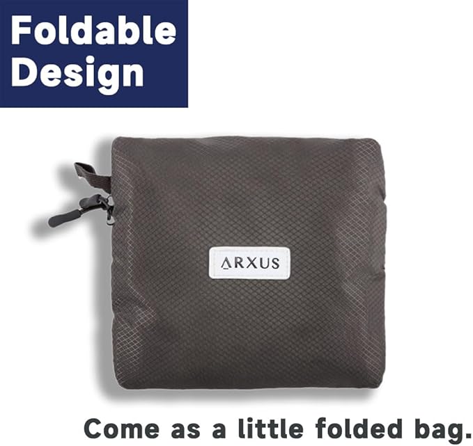 Arxus Foldable Tote Bag for Travel Expandable Lightweight Carry On Luggage 22L Packable Duffle Bag for Traveling