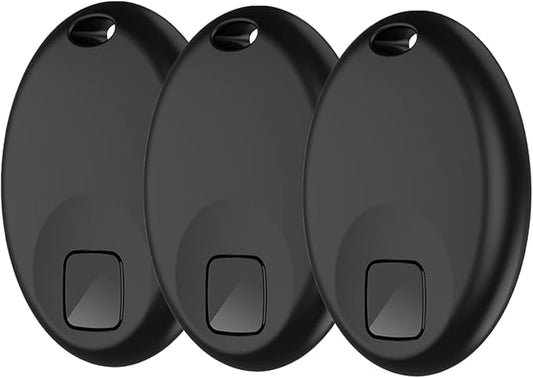 Bluetooth Air Tracker Tags Works with Apple Find My APP (iOS 14.5 Above Only), Smart Tag Item Finders for Key, Luggage, Backpack and More, IP67 Waterproof Tracking Tags (Black, 3 Pack)