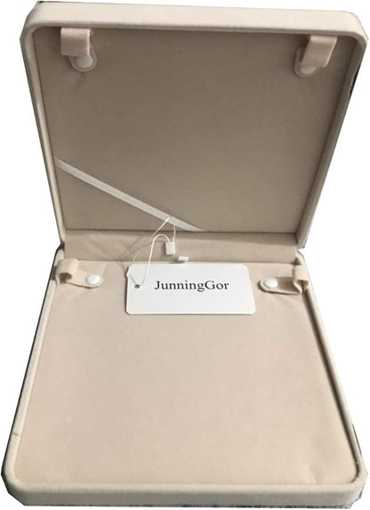 Jewelry Set Velvet Box Necklace Earring Ring Necklace Bracelet Gift Display Case Wedding Jewelry Storage Holder (Beige for Long Pearl Chain)