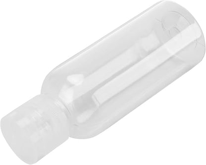 MOUYAT 100 Pack 2oz Clear Plastic Empty Squeeze Bottles with Flip Cap, Travel Size Bottles Mini Refillable Sample Containers for Lotion, Cream and Toiletries