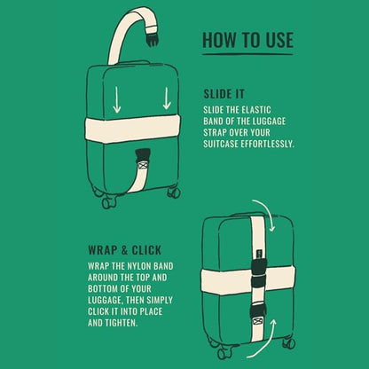 Cincha Travel Adjustable Luggage Strap, Fits Carry-On and Checked Bags, TSA Approved, Shark Tank Brand, Premium Travel Accessory (Navy)