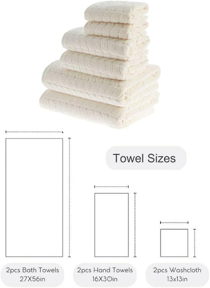 BAGNO MILANO Turkish Cotton Ultra-Soft Plush Absorbent Quick Dry Bathroom Towel Set, Made in Turkey (PetrolBlue, 6 pcs Towel Set)