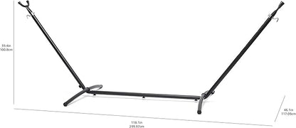 Amazon Basics 2 Person Heavy Duty Hammock Stand for Outside, Includes Portable Carrying Case, 9 foot, Black