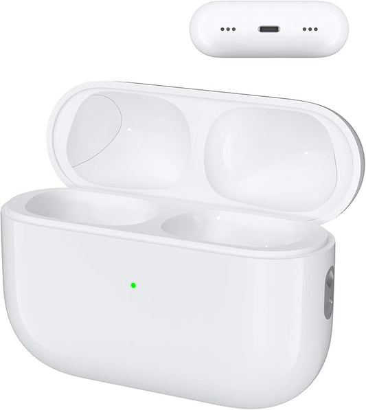 Wireless Charging Case for AirPods Pro 2nd & 1st Generation, Replacement Case Lightning Port Compatible with AirPods 1 2 Gen, Bluetooth Sync Button, Fast Pairing with Audio Alerts (No Earbuds)
