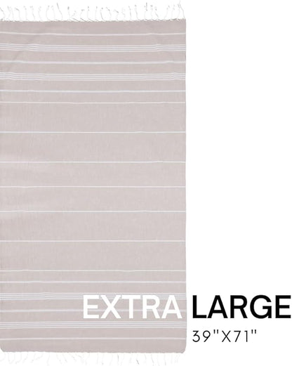 BAY LAUREL Turkish Beach Towel with Travel Bag 39 x 71 Quick Dry Sand Free Lightweight Large Oversized Towels Light