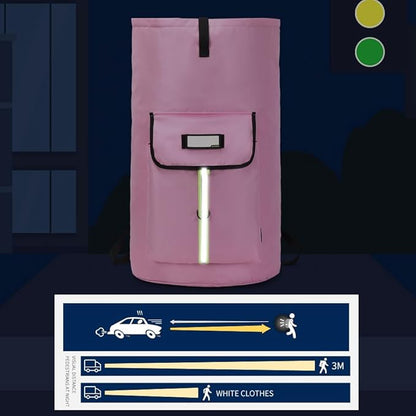 laundry bag backpack,extra-large heavy duty laundry bags,laundry backpack for college students,drawstring closure (Light Pink Laundry Bag)