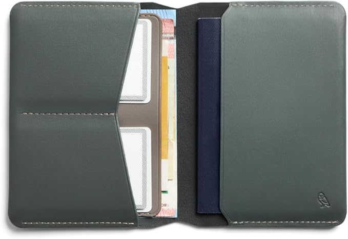 Bellroy Passport Cover (slimline travel wallet/pouch with card slots and space for cash plus travel documents) - Everglade