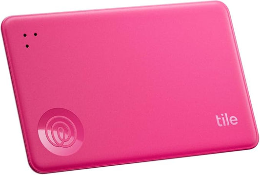 Tile by Life360 Slim - Wallet Finder, Bluetooth Tracker and Item Locator for Luggage Tags, Passports and More. Both iOS and Android Compatible. Phone Finder. 1-Pack (Pink Punch)