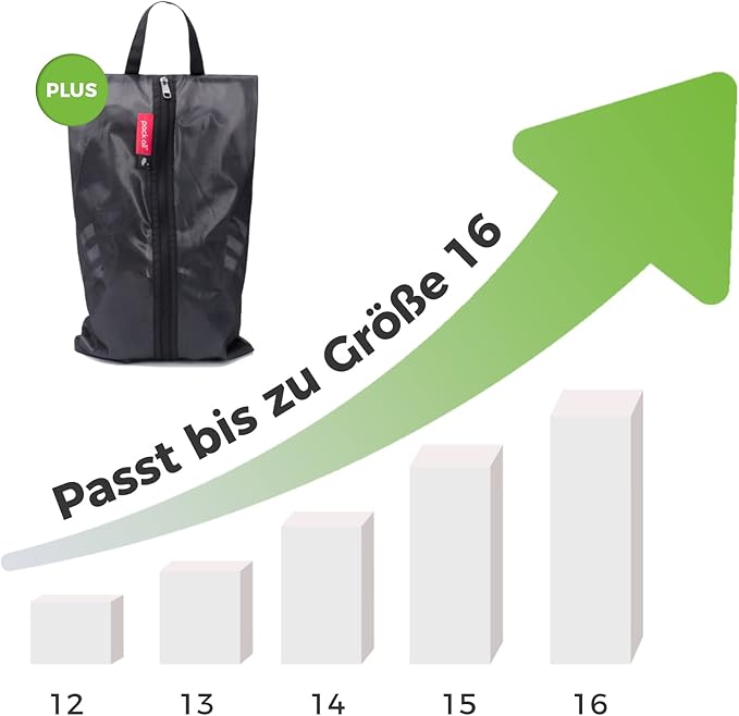 pack all Plus-Sized Shoe Bag for Travel, Water-Resistant Shoe Pouch for Gym, Odor-Resistant Soccer Cleats Bag for Sport (Black, 2-Pack)