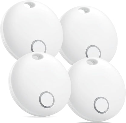 Air Tracker 4 Pack, Smart Bluetooth Tracker Works with Apple Find My (iOS Only), Item Finder Locator for Keys, Luggage, Backpack, IP67 Waterproof, White
