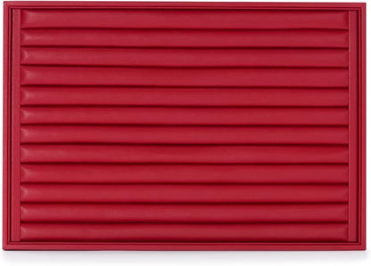 Oirlv Gorgeous Red Leather Ring Organizer Tray Jewelry Display Tray Stackable Jewelry Organizer Plate