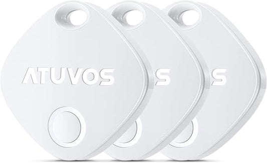 ATUVOS Air Tracker Tags-3 Pack, Bluetooth Luggage Tracker Works with Apple Find My APP (iOS Only, Not for Android), Keys Finder and Item Locator for Luggage, Backpack, Suitcases, Replaceable Battery