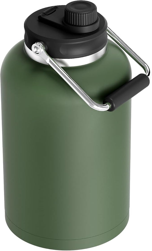 Zenbo One Gallon Jug with Straw, 128 oz Double Wall Vacuum Insulated Sports Water Bottle, Keeps Cold up to 48 Hours, Leak-Proof & Sweat-Proof Stainless Steel Water Jug for Gym, Outdoor & Camping