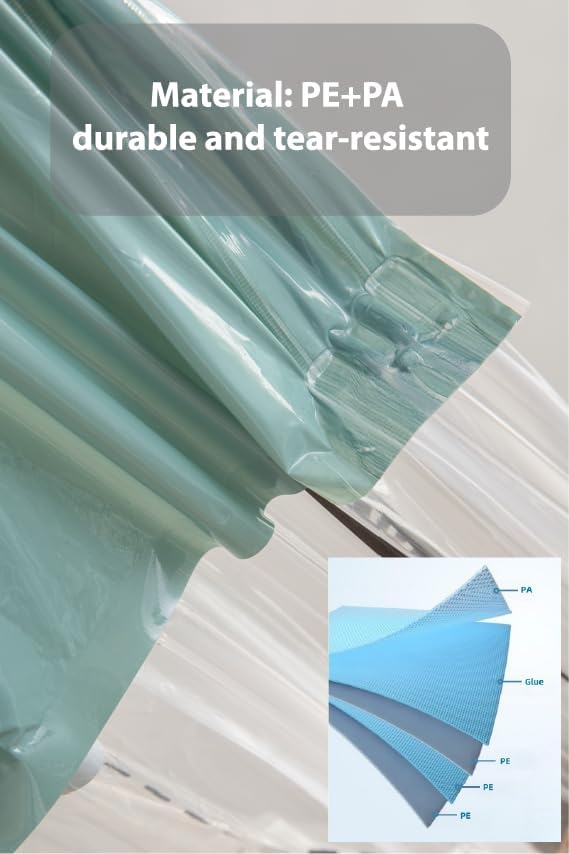 NeatNest 6 Pack Travel Roll-Up Vacuum Storage Bags – 40×60cm (15.7"×23.6"), No Vacuum Needed, Compression Packing Bags for Clothes, Carry-On Luggage, Camping, and Travel