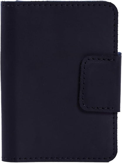 Leather Passport Holder for Travel - Black Passport Cover for Men Compatible with Airtag Passports Wallet with Card Slots & Note Compartment, Magnetic Closure, Genuine Leather, Vintage Black