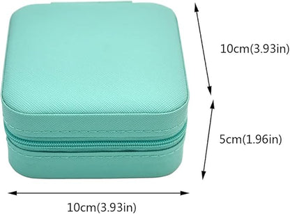 Mini Jewelry Travel Case, Small Jewelry Organizer, Portable Mini Storage Box for Rings, Earrings, Necklaces, Gift for Mother Mom, Girl, Daughter, Sisters, Bridesmaids, Mother's Day Gift (Blue-4pcs)