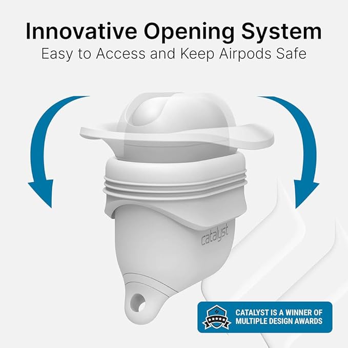 Catalyst Waterproof Case for AirPods 2nd Generation and AirPods 1st Generation - Wireless and USB-C Charging High Drop Protection AirPod Gen 2 and Gen 1 Case with Carabiner, One Piece Design