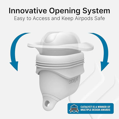 Catalyst Waterproof Case for AirPods 2nd Generation and AirPods 1st Generation - Wireless and USB-C Charging High Drop Protection AirPod Gen 2 and Gen 1 Case with Carabiner, One Piece Design