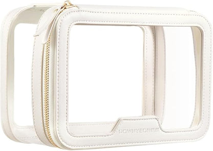 ROWNYEON Clear Makeup Case Toiletry Bag Multipurpose Travel Makeup Train Case Portable Cosmetic Organizer Transparent Storage Bag