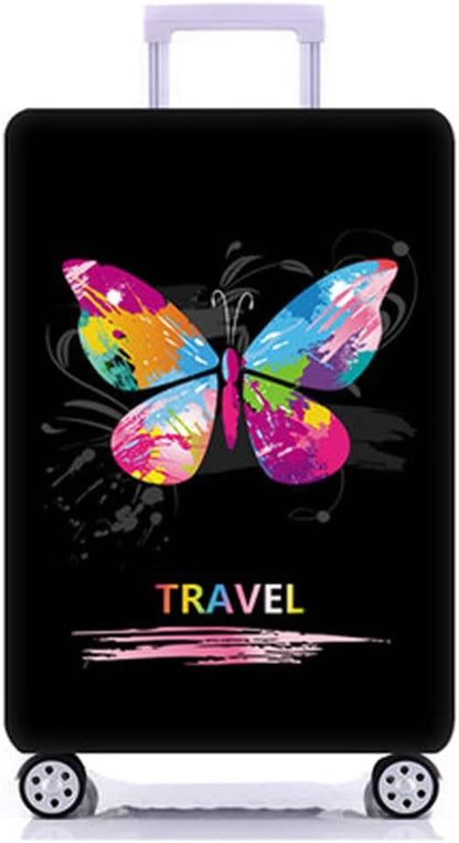 MosaiRudo Thicker Luggage Cover Elastic Suitcase Cover Protector Fits 18-32 Inch Suitcase Travel Accessories (Butterfly, XL)