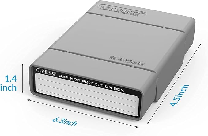 ORICO 3.5 Inch Hard Drive Case Protective Box with Anti-Static,Shockproof and Dustproof Function, Storage Case for HDD External Hard Drive Case,Gray,5 Pack-PHP35