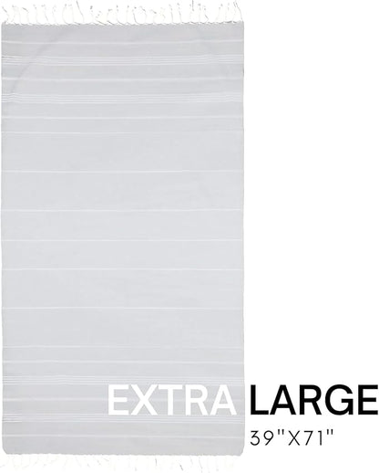 BAY LAUREL Turkish Beach Towel with Travel Bag 39 x 71 Quick Dry Sand Free Lightweight Large Oversized Towels Light