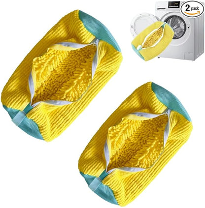 Shoe Washing Machine Bag Shoe Cleaner Bag for Washer Reusable 2 Pack Sneaker Cleaner shoe laundry bag Wash Mesh Cleaning Dryer for Tennis Shoes and Boots 360° Deep Clean