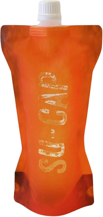 Collapsible Water Bottle – BPA Free, Foldable Sports Bottle for Hiking, Travel, Gym, Leakproof Lightweight Reusable Bottle with Carabiner – Eco-Friendly (15oz- 450 ml) (orange)
